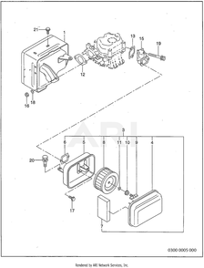 300 Intake And Exhaust Diagram and Parts List for RD330017640  Subaru Generator