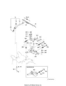 400 Governor Diagram and Parts List for EX170DM2471  Subaru Engine