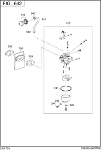 Fuel Lubricant Diagram and Parts List for EA175V73060 EA175 Subaru Engine