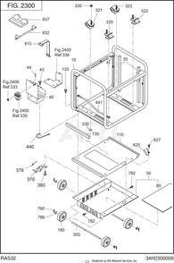 2300 Base Frame Diagram and Parts List for RAS43023510  Subaru Generator