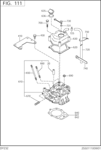 Crankcase Diagram and Parts List for DY232DD0201 DY232 Subaru Engine
