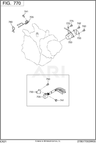 770 Electric Device Diagram and Parts List for EX210LD2012  Subaru Engine