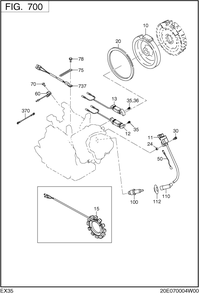 Electric Device Diagram and Parts List for EX350D00031 EX350 Subaru Engine