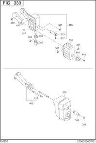 Intake Exhaust Diagram and Parts List for EH252B02021 EH252 Subaru Engine
