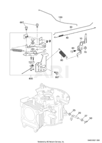 400 Governor Diagram and Parts List for EA175VS7501  Subaru Engine