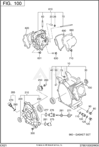 Part Location Diagram of 278-10101-61 Subaru Crankcase cp