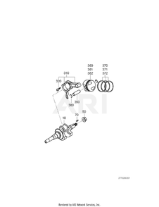 200 Crankshaft Diagram and Parts List for RAS28017010  Subaru Generator