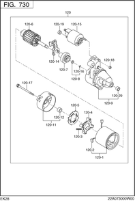 Part Location Diagram of 22A-70505-08 Subaru Frame Cp(Commutator)