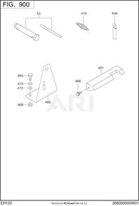 900 Accessory Diagram and Parts List for EH122D46530  Subaru Engine