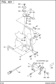 Governor,operation Diagram and Parts List for EY280DC0510 EY280 Subaru Engine