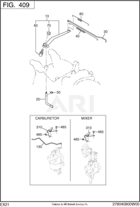 409 Governor Diagram and Parts List for EX210DS2182  Subaru Engine