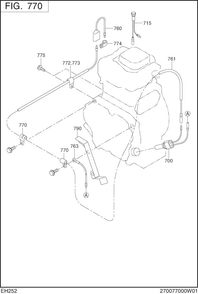 Electric Device Diagram and Parts List for EH252D27031 EH252 Subaru Engine