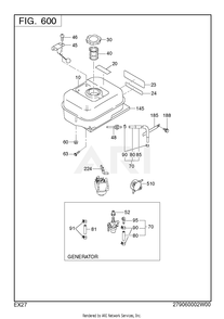 600 Fuel And Lubricant Diagram and Parts List for EX270DS0290  Subaru Engine