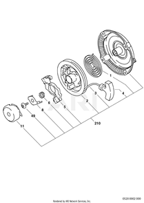 520 Recoil Starter Diagram and Parts List for EX270D10230  Subaru Engine