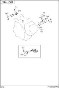 Electric Device Diagram and Parts List for EX170D40106 EX170 Subaru Engine