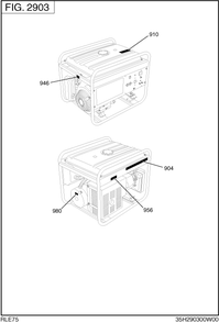 Label Diagram and Parts List for RLE75018001 RGX7500 Subaru Generator