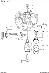 Crank,piston Group Diagram and Parts List for EH650VD1040 EH650 Subaru Engine