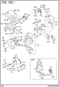 Intake,exhaust Diagram and Parts List for EX270D10240 EX270 Subaru Engine