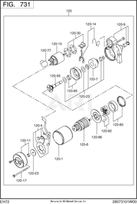 731 Electric Device Diagram and Parts List for EH722LD2620  Subaru Engine