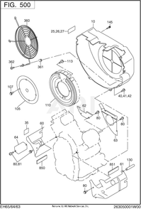 Part Location Diagram of 263-51121-B2 Subaru Blower Housing Un