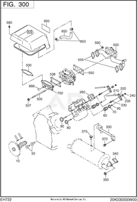 300 Intake And Exhaust Diagram and Parts List for EH722DS5171  Subaru Engine