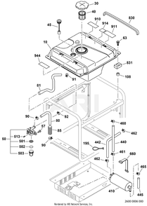 2600 Fuel Tank Diagram and Parts List for RAS43023600  Subaru Generator