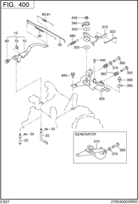 Governor Operation Diagram and Parts List for EX270D10240 EX270 Subaru Engine