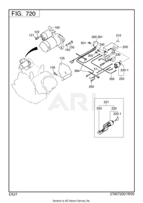 720 Electric Device Diagram and Parts List for EX270DS0290  Subaru Engine