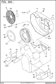 500 Cooling And Starting Diagram and Parts List for EH722DS0441  Subaru Engine