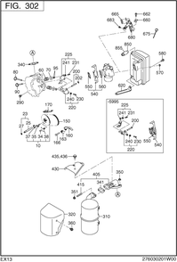 Intake Exhaust Diagram and Parts List for EX130D70270 EX130 Subaru Engine