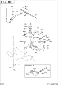 Governor Operation Diagram and Parts List for EX170D40022 EX170 Subaru Engine