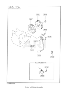 700 Electric Device Diagram and Parts List for EX210D2042S  Subaru Engine