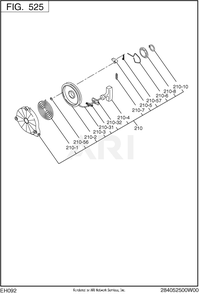 525 Cooling And Starting Diagram and Parts List for RAS17023095  Subaru Generator