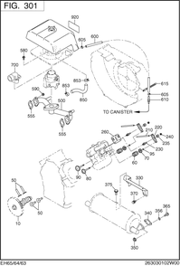 Intake,exhaust Group Diagram and Parts List for EH650DA2542 EH650 Subaru Engine