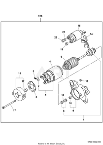 730 Starter Motor Diagram and Parts List for EX270DS2081  Subaru Engine