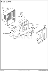 2700 Muffler Diagram and Parts List for RLE65053000  Subaru Generator