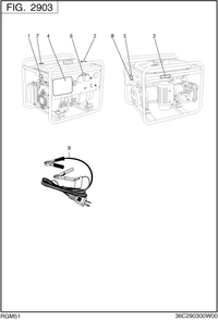 Accessorieslabel Diagram and Parts List for RGM51018010 RGX5100 Subaru Generator