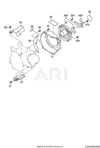 500 Cooling And Starting Diagram and Parts List for EX130D51014  Subaru Engine