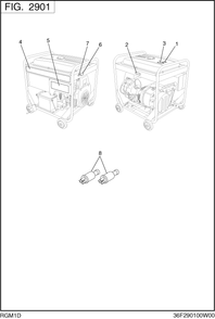 Accessories Label Diagram and Parts List for RGM1D076000 RGV17000T Subaru Generator