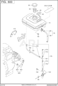 600 Fuel And Lubricant Diagram and Parts List for EH172YR0003  Subaru Engine
