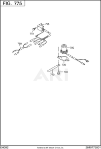 775 Electric Device Diagram and Parts List for RGS17023080  Subaru Generator