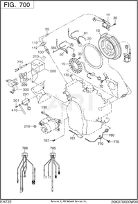 700 Electric Device Diagram and Parts List for EH722DS5171  Subaru Engine