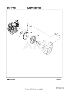 700 Electric Device Diagram and Parts List for EH990VS0010  Subaru Engine