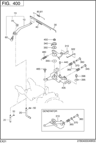 Governor Operation Diagram and Parts List for EX210D41010 EX210 Subaru Engine