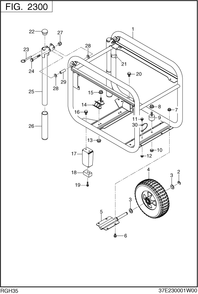 Pipe Frame Diagram and Parts List for RGH35052000 RGH3500 Subaru Generator