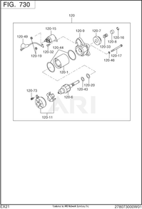 730 Electric Device Diagram and Parts List for EX210DS2182  Subaru Engine