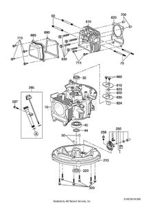 100 Crankcase Diagram and Parts List for EA175VS7501  Subaru Engine