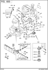 Fuel,lubricant Diagram and Parts List for DY410YD2600 DY410 Subaru Engine