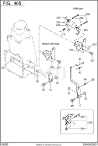 400 Governor Diagram and Parts List for RGS17023080  Subaru Generator