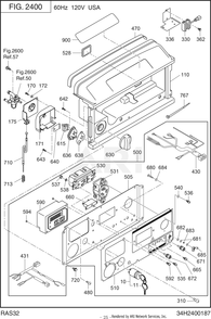 2400 Control Diagram and Parts List for RAS32023510  Subaru Generator